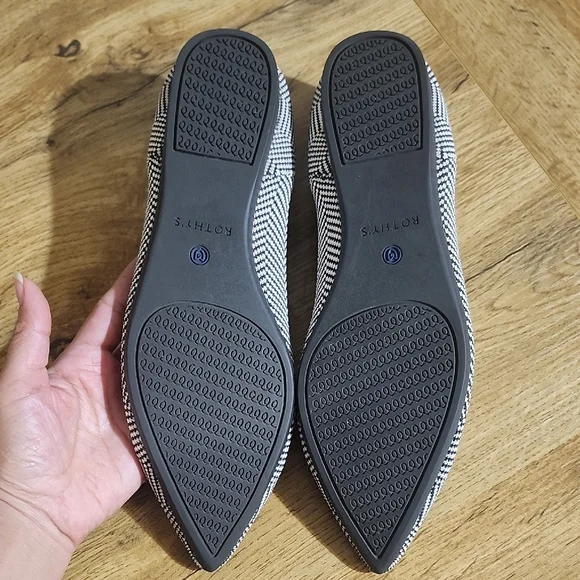 Rothy's Brown and White Herringbone Flats - Picture 12 of 12